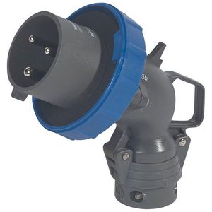 Hoek contactstop 230V 32A 3-polig IP67 kunststof Hypra