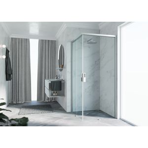 Hoekinstap (linker deel) OPERA A 1150-1170x2000mm helder glas profiel matchroom