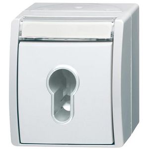Opbouw sleutelsch draai 1p IP44 10AX 250V AC oceanalpinwit (2733 SLW-54)