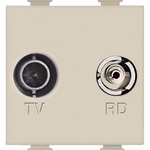 Wandcontactdoos TV/R ivoor 1 module Magic