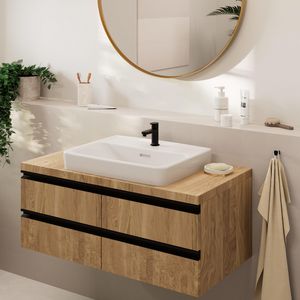 Vernis Blend 70 fonteinkraan sprong 93mm mat zwart met aansluitslang 3/8"