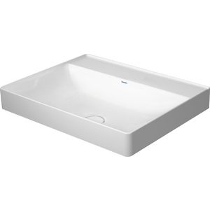 DURASQUARE #235460 opzetwastafel 600mm wit zonder kraangat geslepen onderzijde