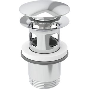 Afvoerplug met drukbediening: glanschroom