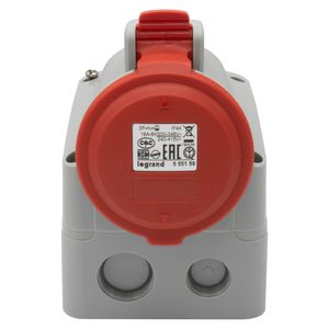 Opbouw wandcontactdoos 400V 16A 5-polig IP44 P17