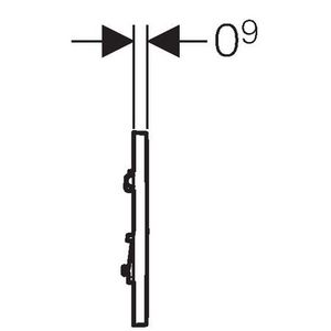Urinoirsturing Type30 SQUARE plaat: wit designstrook: verguld