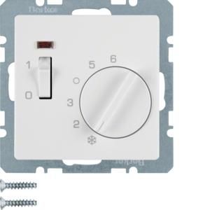 Kamerthermostaat wip berker Q.1/Q.3/Q.7 polarwit fluweel