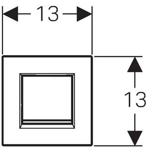 Urinoirsturing Type30 SQUARE plaat: zwart hoogglans designstrook: chroom