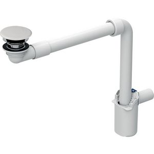 wastafelafvoer, uitloop, plugdeksel, ONE Ø32mm, Wit/glanschroom