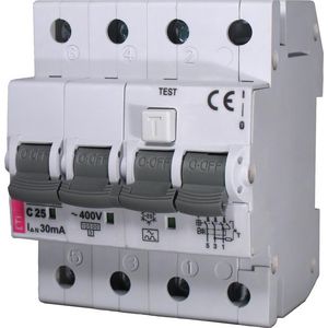 Aardlekautomaat KZS-4M B 10A 30mA 3-polig + Nul