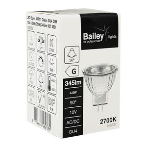 LED-lamp MR11 Glass spot GU4 DIM 12V 4.5W 35W 345lm 927 36D