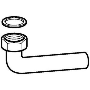 Aansluitbocht polyethyleen (PE) Ø40mm met pakking en wartel 1.1/4"