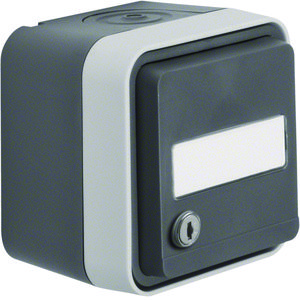 Wandcontactdoos sleutelslot 1-v (=801)+behuizing W.1 grijs