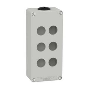Lege behuizing Zamak Grijs RAL7035 6 uitsparingen 22mm 80