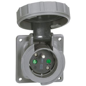 Inbouw Wandcontactdoos RA 230V 16A 3P IP67 kunst.Zwart Hypra