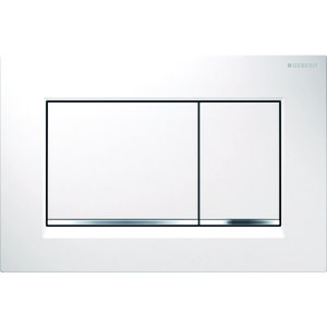 Bedieningsplaat 2-toets Sigma20 SQUARE (voorheen Sigma30) 2-toets plaat+toetsen: wit designstroken: glanschroom