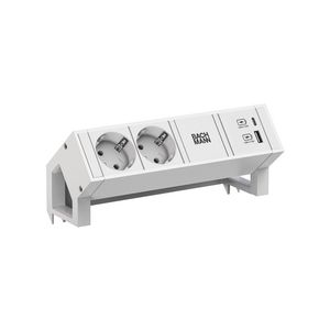 Desk 2 2x 230V RA USB A/C charger 22W 0,2m GST o.g. w & alu