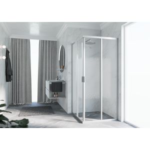 Deel hoekinstap (1 van 2 omkeerbaar) LUNES 2.0-A 1080-1110x1950mm motief LUNES 2.0 profielkleur matchroom.