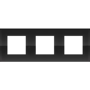 3-Voudige afdekplaat 71mm centerafst. Pure liq. black