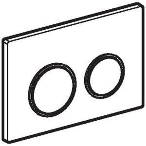 Bedieningsplaat 2-toets Omega20 ROUND plaat+toetsen: wit ring: chroom