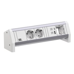 Desk 1 2x 230V RA USB A/C charger 1x leeg GST o.g. in/uit w