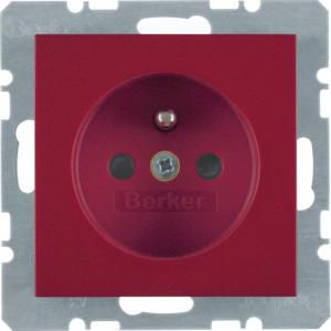 Wandcontactdoos penaarde schroef berker S.1/B.3/B.7 rood glans
