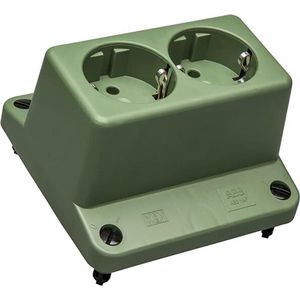 Deksel 3640 2-v wandcontactdoos groen recycled kunstst