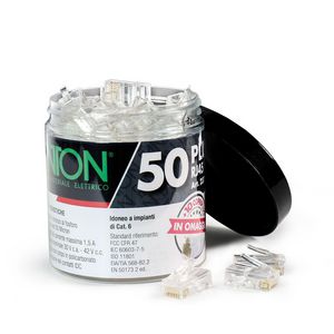 Set met 50 stekkers RJ45 cat.6 UTP transp. FDS23727 + 10 tule FDT23730 VVE=6