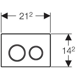 Bedieningsplaat 2-toets Omega20 ROUND plaat+toetsen: zwart ring: chroom