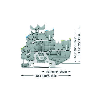 1-draads/1-pins 2etage basisklem PUSH Aard-/rijg VVE=50