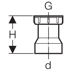 Polyethyleen (PE) aansluitstuk met pakking en moer 50/1.1/2"