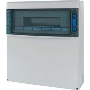 Inst.kast opb. IP65 1x18TE deur transp. incl RAL7035 X VVE=2