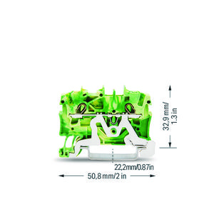 2-draads aardklem 1,5mm² voor Ex e II-groen VVE=100
