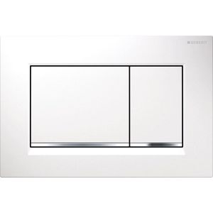 Bedieningsplaat 2-toets Sigma20 SQUARE (voorheen Sigma30) 1-toets plaat+toets: wit designstroken: chroom vastschroefbaar