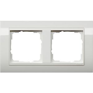 Afdekraam 2-voudig bred Gira Standard 55 zuiver wit