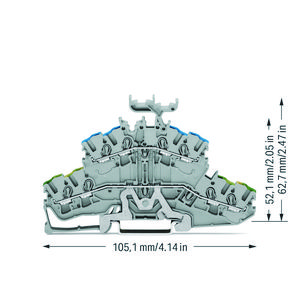 4-draads 2-etageklem Aard-/rijgklem 2,5mm² 2002-2447 VVE=50