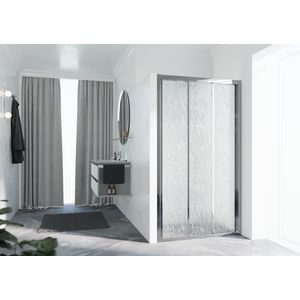 Schuifdeur LUN3P 1020-1080x1950mm chroom aqua