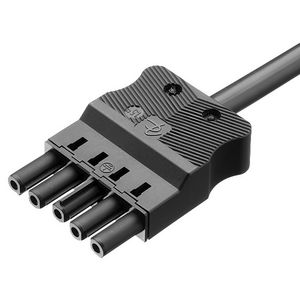 Aansluitsnoer female 5-polig 2,5mm² 100cm zwart Eca