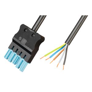 Aansluitsnoer female 5-pol 1,5mm² 50cm pastelblauw DALI Eca