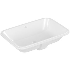 Onderbouwwastafel Architectura 570x370mm wit Alpin ongeslepen met overloop