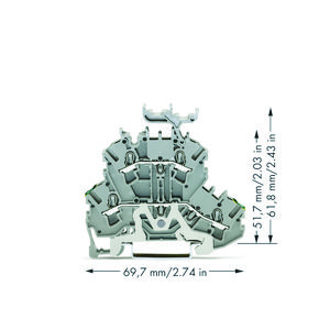 2-etageklem Aard-/rijgklem 2,5 mm² grijs 2002-2257 VVE=50