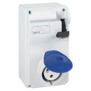 Wandcontactsdoos gesch. 230V 16A 3-polig IP44 P17 vergrend.