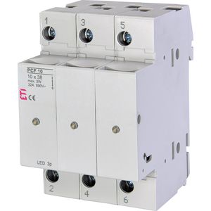 Smeltpatroonschakelaar 32A PCF10 LED 3-polig