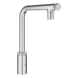 Minta keukenkraan smartcontrol L-uitloop uittrekbaar dual spray supersteel (rvs look) (prof)