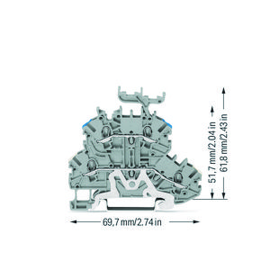 2-etageklem Afscherm-/rijgklem 1 mm² grijs 2000-2248 VVE=50
