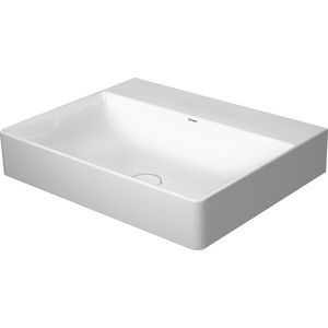 DURASQUARE #235360 wastafel 600mm wit zonder kraangat geslepen onderzijde