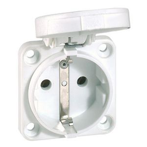 Inbouw Wandcontactdoos RA 230V 16A 3P IP54 kinderbev Wit P17