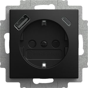 wcd ra kv+1xUSB-A+1xUSB-C voeding SI-B-matzwart (20 EUCB2USBAC-915)