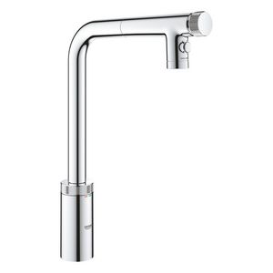 Minta keukenkraan smartcontrol L-uitloop uittrekbaar dual spray chroom (prof)