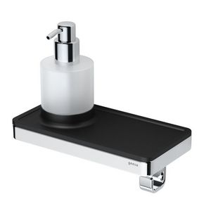 Planchet 210mm met zeepdispenser zwart + chroom FRAME BLACK CHROME