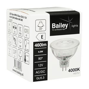 LED-lamp MR16 Glass spot GU5.3 12V 4.5W 35W 460lm 840 38D